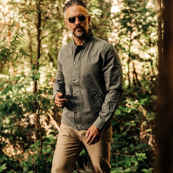 Rare Taylor Stitch The Bomber Jacket in Washed Slate Herringbone Sz 42 - Picture 10 of 10